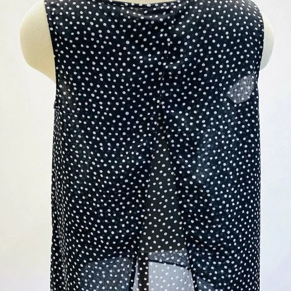 CASLON Women Sleeveless Pullover Polka-Dots Sheer Casual Shirt Top Size Medium - Picture 4 of 12